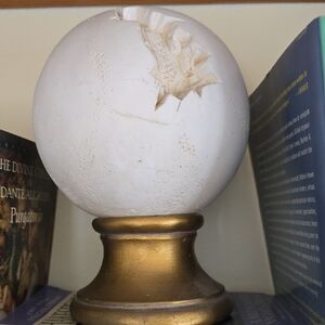 White Decorative Sphere on Stand Korea 1991